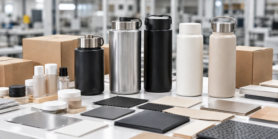 Product samples arranged for review