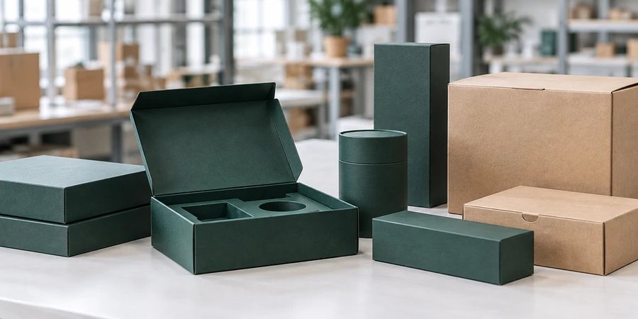 Green and kraft private label packaging